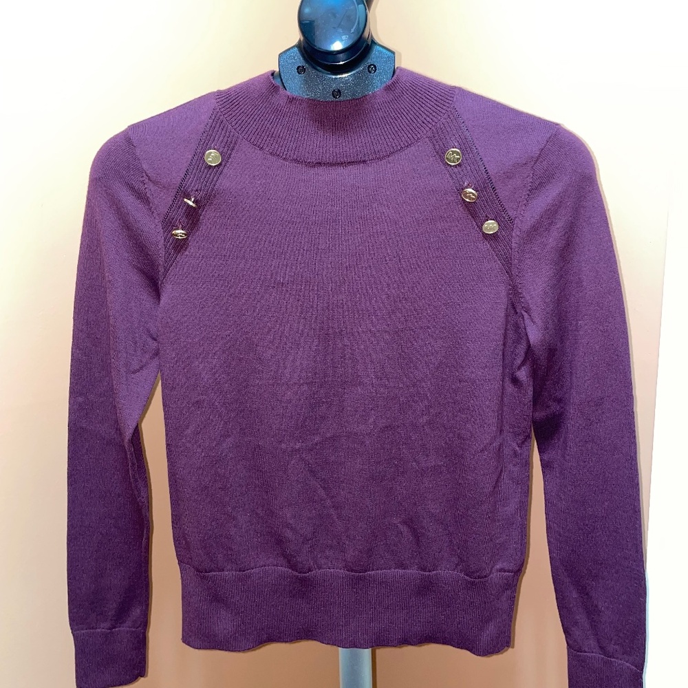 NWT MICHAEL Michael Kors Embellished Mock Neck Sweater